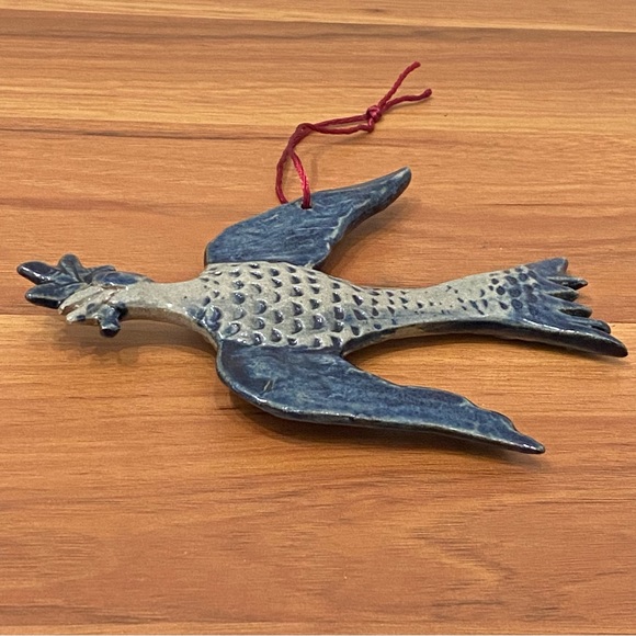 Vintage ROWE Pottery Stoneware Salt Glazed Bird Holiday Christmas Ornament - Picture 6 of 9